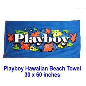 Playboy Hawaiian Floral Print Towel NWT